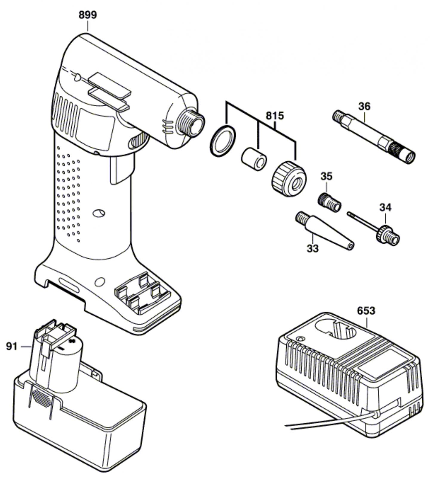 Bosch 0 603 945 622 Pag 9,6 V Air Pump Spare Parts SPARE_0603945622